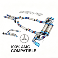 Système d'échappement Valvetronic haute performance pour Mercedes AMG, en alliage de titane bleu brûlé avec soupape électronique
