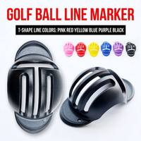 Outil de marquage de ligne T pour balles de golf avec 6 couleurs pour l'alignement du putting - Rose/Rouge/Jaune/Bleu/Violet/Noir Accessoires de golf