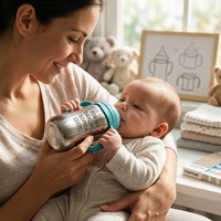 Bouteille d'alimentation pour bébé en acier inoxydable incassable avec logo personnalisé, tétine en silicone de qualité alimentaire, échantillon gratuit pour les nouveau-nés de 0 à 12 mois