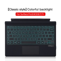 Clavier pour tablette PC fabriqué en Chine pour Microsoft Surface Pro 3 / 4 / 5 / 6 / 7 / 7+ Clavier sans fil magnétique avec rétroéclairage