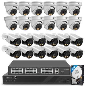 Système de caméra de sécurité CCTV IP PoE 32 canaux 8 To 24x 5MP 4K couleur intégrale audio bidirectionnel détection de ligne croisée IA étanche - Product Image 1