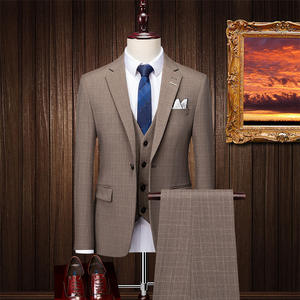 <span class=keywords><strong>Veste</strong></span> <span class=keywords><strong>de</strong></span> <span class=keywords><strong>costume</strong></span> à motif sombre haut <span class=keywords><strong>de</strong></span> gamme <span class=keywords><strong>de</strong></span> printemps Nouveau <span class=keywords><strong>costume</strong></span> mince décontracté simple pour hommes sans repassage - Product Image 1