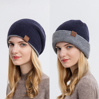 Nouvelle mode de bonnets tricotés unisexes bonnet réversible personnalisé chapeaux d'hiver