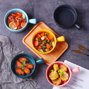 Tazón de Cerámica Estilo Nórdico <span class=keywords><strong>para</strong></span> el Hogar, Tazón <span class=keywords><strong>para</strong></span> <span class=keywords><strong>Desayuno</strong></span> o Ramen <span class=keywords><strong>con</strong></span> <span class=keywords><strong>Asa</strong></span>, Tazón Grande <span class=keywords><strong>para</strong></span> Hornear, Vajilla Individual Creativa - Product Image 4