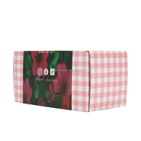 Boîte d'emballage alimentaire réutilisable à carreaux roses, imprimé floral – Boîte cadeau personnalisable, écologique et de qualité alimentaire pour gâteaux