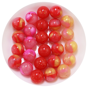 Venta al por Mayor de las Novedades del Día de San Valentín, Cuentas de Silicona Brillantes de Color Rojo y Rosa de 15 mm, Cuentas Focales Tridimensionales para Hacer Collares y Joyería - Product Image 3