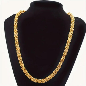 18Kゴールド充填ドラゴンヘッドチョーカー23.6インチ重い厚さツイスト分厚いリンクチェーン流行のヒップホップネックレス男性用素晴らしいギフト - Product Image 2