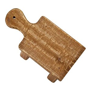 Petit piédestal en bois massif personnalisé avec poignée, plateau en bois d'acacia de forme unique - Product Image 4