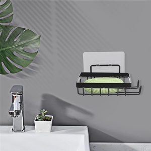 Moderno Estante de Almacenamiento Interior de Acero Inoxidable, Estante de Jabón para Baño Montado en la Pared Sin Perforaciones, Organizador de Artículos de Aseo para el Hogar - Product Image 2