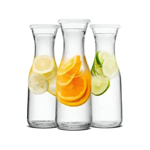 Hot Sale 1000 ml Clear Transparent Glass Carafe Pitchers Beverage Dispensers Clear Jugs Mimosa Bar Water Wine Milk and Juice