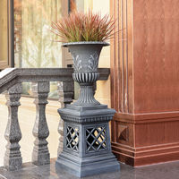 Pots à fleurs en plastique, grands pots pour plantes d'intérieur et d'extérieur, jardinières modernes, grands pots à fleurs en forme de colonne romaine