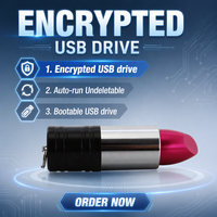 Clé USB 2.0 en métal en forme de rouge à lèvres avec logo gravé personnalisé, nouveau cosmétique pour coffret cadeau promotionnel 2 Go/64 Go