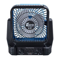 Eletree FP-336-S Ventilateur portable avec haut-parleur, radio solaire AM FM SW1 SW2 et lampe de lecture