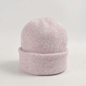 Nouveauté 2024 – Bonnet en laine double épaisseur à sequins scintillants pour femme, style décontracté, chaud et élégant pour l'automne-hiver - Product Image 5