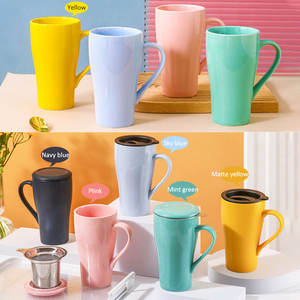 Grande tasse à thé en céramique personnalisée de 17oz avec logo Tasse à thé <span class=keywords><strong>infuseur</strong></span> Cadeaux de Noël Tasse à thé en porcelaine avec <span class=keywords><strong>infuseur</strong></span> et couvercle - Product Image 3