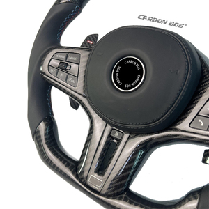 Volante de Coche Personalizado de Fábrica en Fibra de Carbono Negra con Cuero y LED para <span class=keywords><strong>BMW</strong></span> G20 G28 G30 G38 G32 G31 G87 - Product Image 4