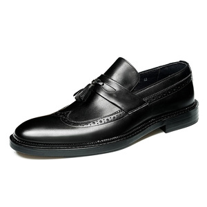 Chaussures en cuir de vachette véritable à boucle, style slip-on, nouveau modèle, chaussures de ville britanniques pour hommes, grandes tailles - Product Image 2