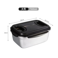 Boîte de conservation de grande capacité pour usage domestique, en acier inoxydable 304 de qualité alimentaire, couverte, scellée, à parois épaisses