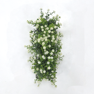 نباتات اصطناعية رائجة للحدائق الداخلية، أوراق أوكالبتوس اصطناعية مع زهور جيبسوفيلا في حامل معدني، نبات الحظ والثروة - Product Image 3