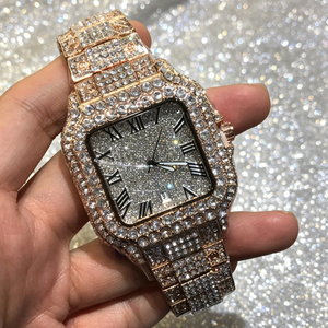 Dropshipping Original Products Luxury <b>Rectangle</b> <b>Gold</b> <b>Watch</b> With Moissanite Dial Analog Quartz Movement Butterfly Clasp OEM & ODM - Product Image 2