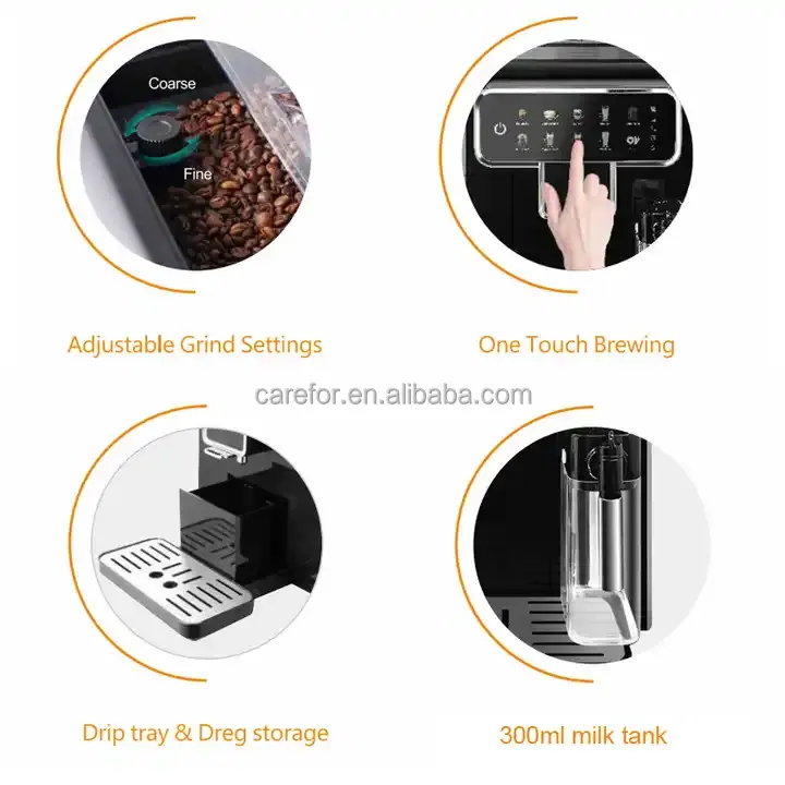 स्मार्ट स्वचालित कॉफी मशीन स्टेनलेस स्टील पूरी तरह से स्वचालित इंटेलिजेंट एस्प्रेसो कॉफी मेकर मशीन