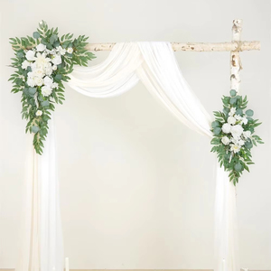 Set 4 pezzi Set di fiori con arco di nozze <span class=keywords><strong>artificiali</strong></span> 2 festoni floreali 2 drappeggi in tessuto per il ricevimento della cerimonia di san valentino - Product Image 1