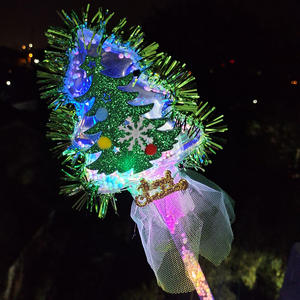 Accessoire de fête du nouvel an or soie arbre de noël <span class=keywords><strong>baguette</strong></span> <span class=keywords><strong>lumineuse</strong></span> rvb bâton <span class=keywords><strong>magique</strong></span> jouet de vacances pour l'atmosphère de noël - Product Image 3