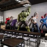 Personnalisé Marvel The Avengers 3d papier peint peler et coller murale Internet bar décoration murale