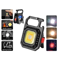 Mini lampe torche LED COB en aluminium, rechargeable par type C, étanche, pour le camping, 7 modes (450 lumens), porte-clés, lumière rouge