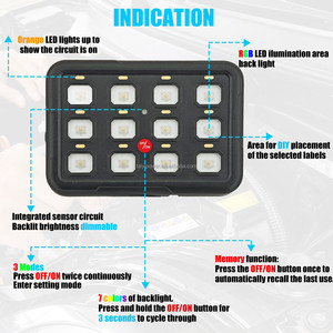 Auto Dimmable LED rétro-éclairé 12 Gang RGB panneau de commutation avec télécommande sans fil 24V 80A SSR Circuit relais boîtier de commande - Product Image 4