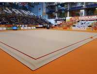 Type de compétition Gymnastique rythmique Sol d'exercice Plancher d'achèvement (type à ressort) Gymnastique rythmique 14.5m * 14.5m pour l'exportation