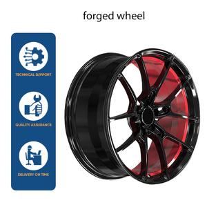 Jantes forgées monobloc noires et rouges à concavité profonde, multi-rayons, en alliage modifié pour berlines sportives – Approvisionnement direct usine - Product Image 1