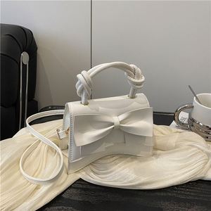 Bolso de Hombro de Cuero PU con Lazo, Moderno y Bonito, Bolso Cruzado Cuadrado Pequeño para Mujer - Product Image 4