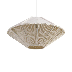 Lampada a Sospensione Moderna Europea Fatta a Mano <span class=keywords><strong>in</strong></span> Rattan e <span class=keywords><strong>Corda</strong></span> di Carta, <span class=keywords><strong>Paralume</strong></span> Decorativo a Cupola per Interni - Product Image 2