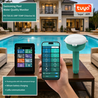 Testeur d'eau de piscine numérique, mètre flottant intelligent 8-en-1 pour PH, ORP, CL, SG, TEMP, TDS, salinité, EC