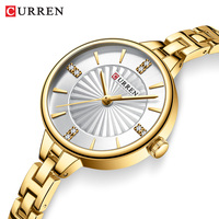 Jam Tangan Wanita Quartz Curren 9097L 9097 Elegan Mewah Klasik Fashion Tahan Air untuk Wanita dan Remaja Putri