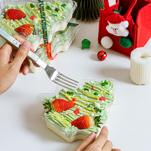 Trong kho dễ thương Cây giáng sinh hình hộp nhựa bán buôn Pastry dùng một lần rõ ràng Takeaway tráng miệng bánh kẹo thực phẩm <span class=keywords><strong>container</strong></span> - Product Image 6