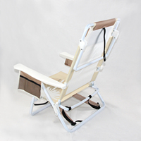Chaise de plage pliable en aluminium inclinable, légère et portable, avec sac à dos et glacière, durable et écologique, en métal