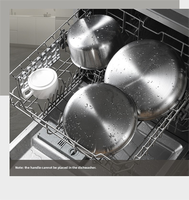 Ensemble d'ustensiles de cuisine en acier inoxydable avec poignée amovible, antiadhésif, casseroles, poêles, wok, empilable, compatible induction, pour camping et maison