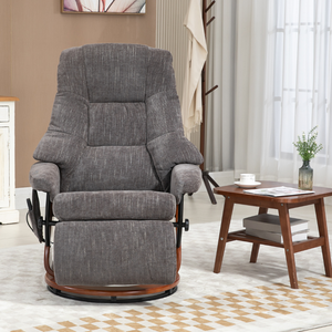 Fauteuil inclinable moderne kaki avec repose-pieds, collection de meubles de salon Haberdashery - Product Image 1
