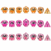 Ensemble de dés colorés remplis de puces, 7 pièces, dés polyédriques pour jeux de rôle et de société DND