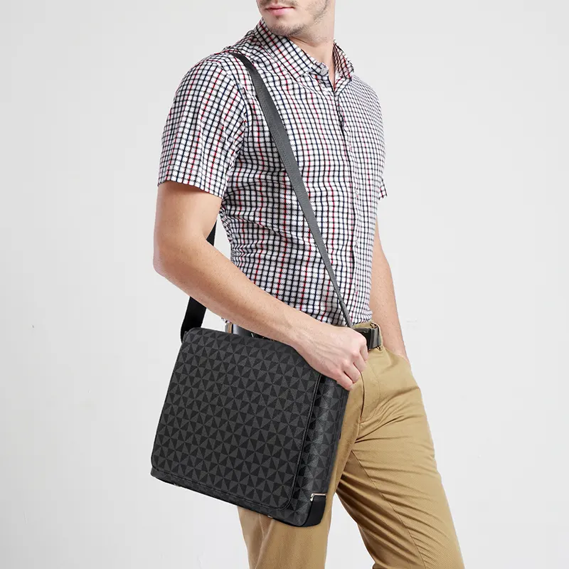 Custom cross shoulder bag fashion casual side bag PU leather men's messenger bag