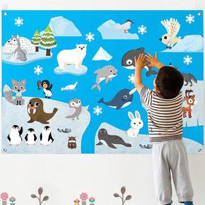 Puzzle pour enfants éducation précoce 3D feutre story board World Famous <span class=keywords><strong>Scenic</strong></span> Spots Felt World Map Learn Felt Board - Product Image 5