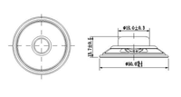XDEC 2 pouces 50mm néodyme étanche Mylar cône haut-parleur 4Ohm 2W 660Hz support de colle