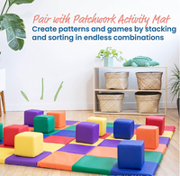 Ensemble de 16 blocs de construction en mousse PU imperméables, faciles à nettoyer, jouets souples à empiler pour meubles d'enfants