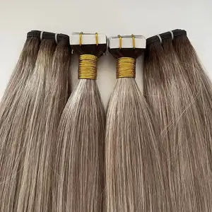 Hot Selling Best Quality Invisible Tape In Hair 100% Human Hair Extensions Thin Soft Genius Weft Customized Color Cuticle Hair