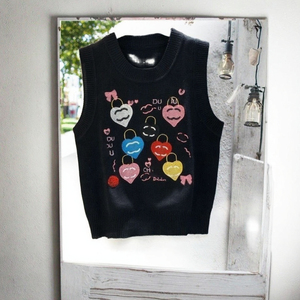 เสื้อกล้ามแขนกุดลายทางผูกย้อมผ้าฝ้าย100% ระบายอากาศได้ดีฤดูร้อนพร้อมสายเอี๊ยม - Product Image 2