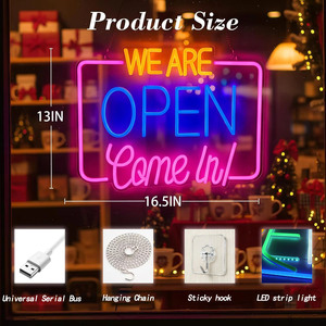 Indoor LED Neon Open/Welcome Hanging Shop <b>Window</b> Club Decorative <b>Light</b> Adjustable Atmosphere Indicator <b>Light</b> 5V 12V customized - Product Image 1
