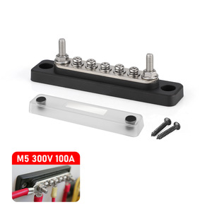 Bloc de bornes à vis 6 pôles 100A 300V en cuivre nickelé et nylon PA66 pour la distribution d'énergie des véhicules - Product Image 3