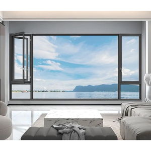 Chất Lượng Cao Tùy Chỉnh Đôi Kính Cường Lực Cửa Sổ Hiện Đại Nhôm Casement Louver Đu Với Bị Gãy Cầu Cho Căn Hộ Sử Dụng - Product Image 5